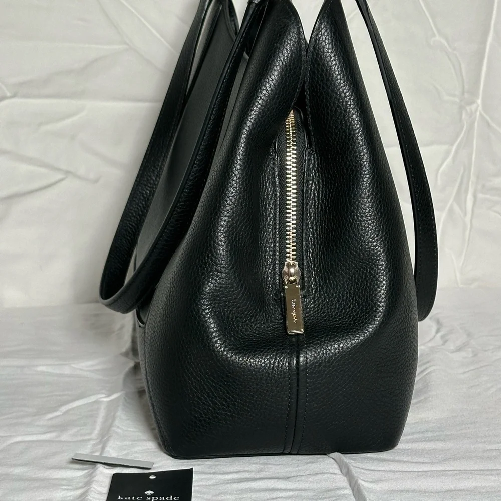 KATE SPADE NEW YORK LENA large triple compartment shoulder bag pebble leather